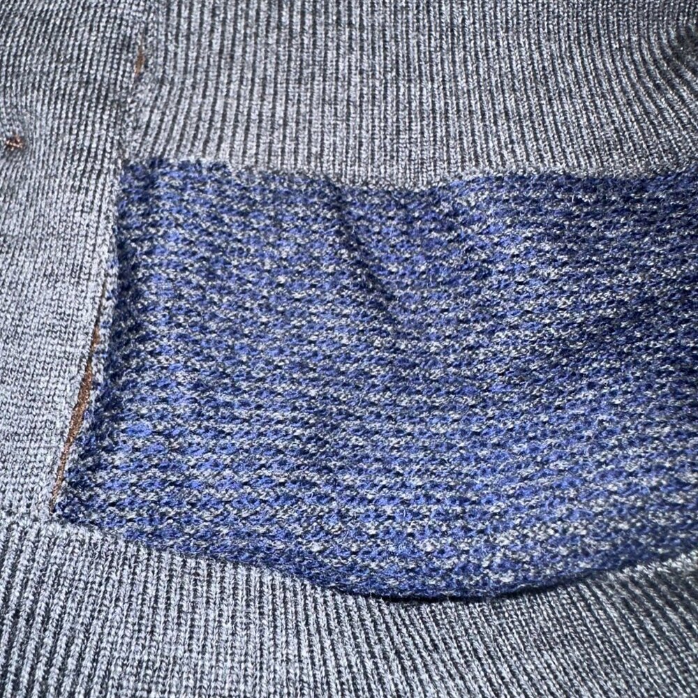 Turtleson - 100% Extra Fine Merino Wool Cardigan Sweater Blue Button Up Medium - Picture 10 of 14